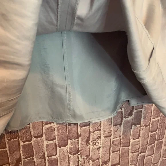 🔴Silver-Lavender Silk & Linen Flounce Hem Skirt - Picture 5 of 9